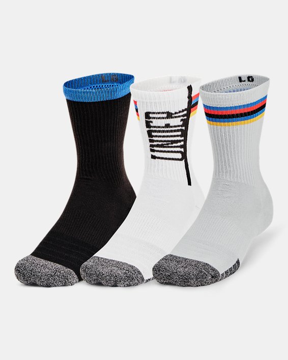 Unisex HeatGear® Crew Socks, White, pdpMainDesktop image number 0
